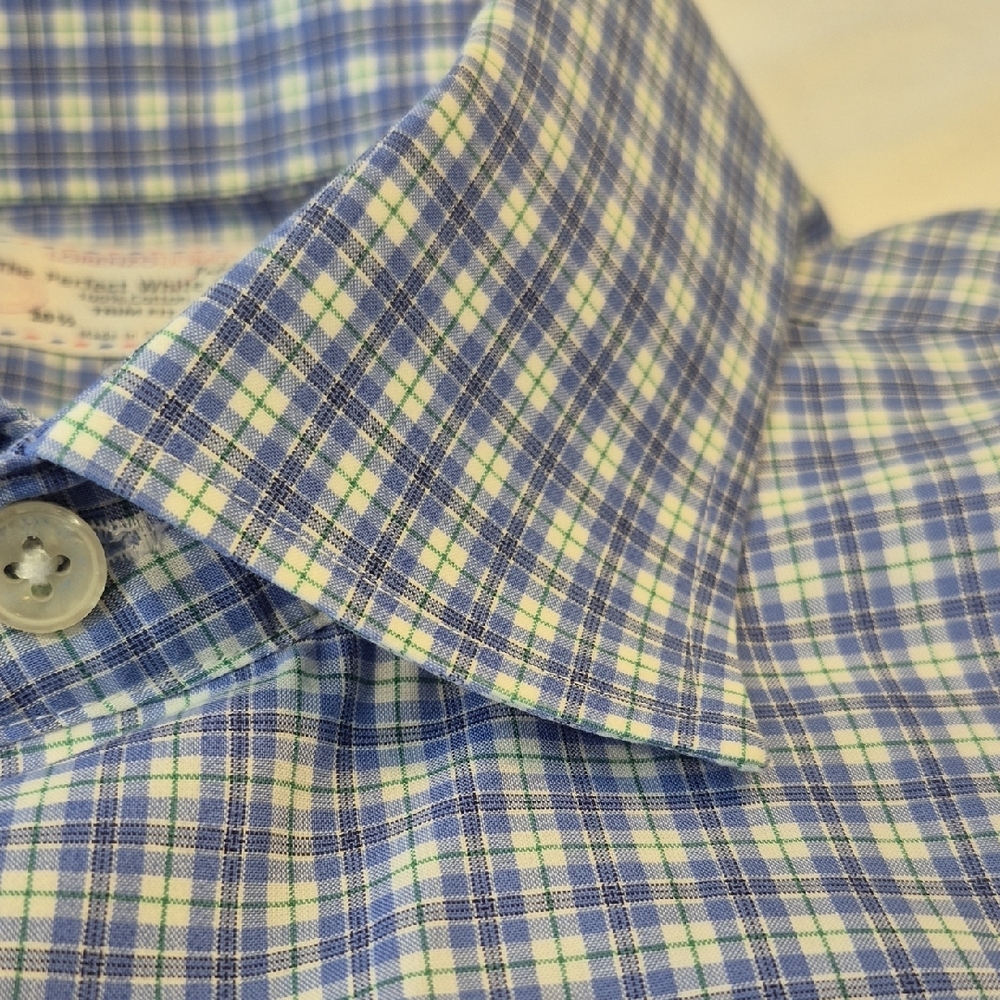 Lorenzo Uomo Long Sleeve Trim Fit Blue Button Down Mens Shirt. Size 34-35. NWOT - Picture 10 of 16